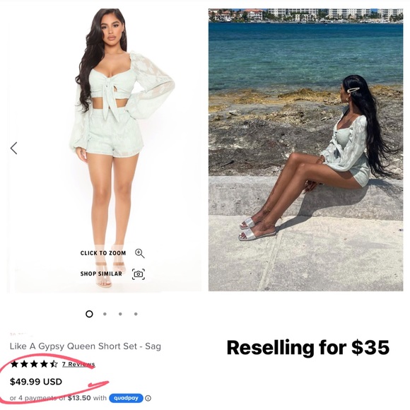 Gypsy 2 Piece Fashion Nova Outfit - Picture 1 of 3